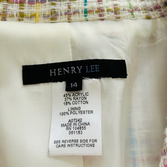 Vintage Henry Lee multi-colored tweed blazer! Size 14! - Picture 5 of 10